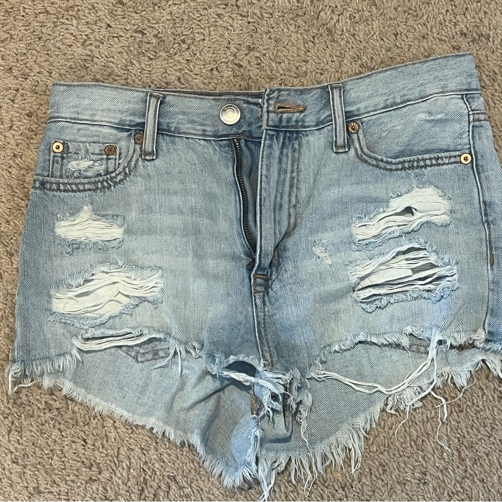 Aeropostale Blue Jean Shorts Distressed Style
